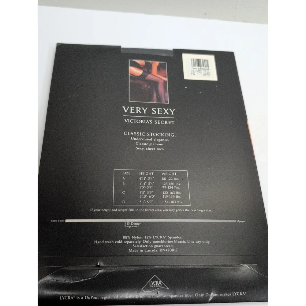 Victoria's Secret Very Sexy Regular Sheer Stockings 15 Denier Black Size D